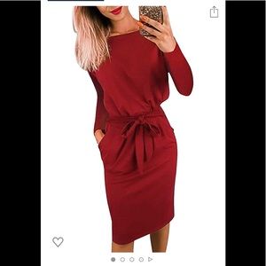 Red Long Sleeve Dress
